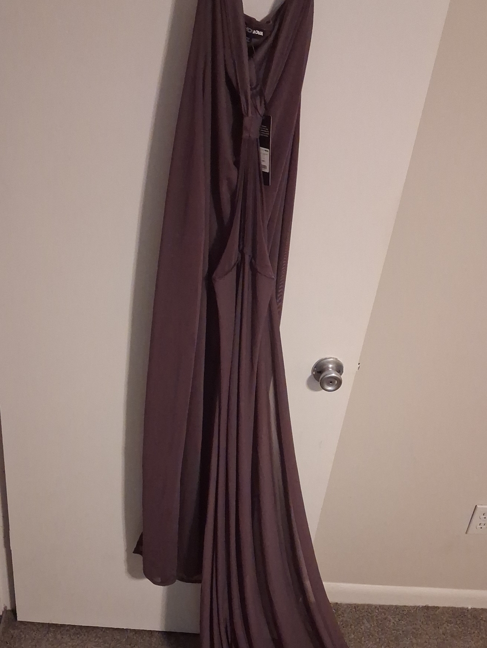 Elegant Purple Draped Maxi Dress for Women - Picture 5 of 5
